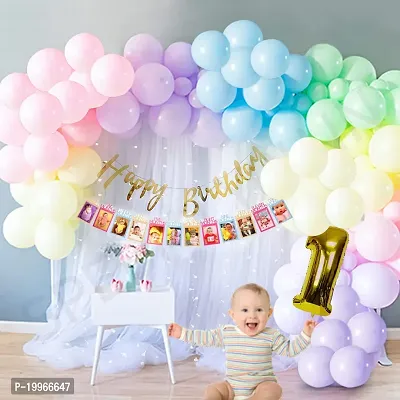 Premium Quality 1St Happy Birthday Decorations Balloons Diy Combo Kitnbsp;(Set Of 59)