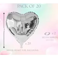 Happy Anniversary Foil Balloons Silver Heart Balloon -Pack of 20-thumb1