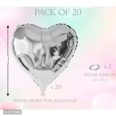 Happy Anniversary Foil Balloons Silver Heart Balloon -Pack of 20-thumb2