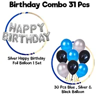 Premium Quality Blue And Silver Birthday Decoration Combo For Birthday Decorations Set - 31 Pieces-thumb1