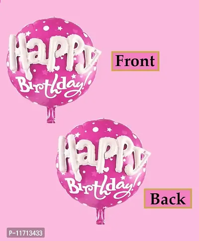 Happy Birthday 3D Round Foil Balloon - Pink-thumb3