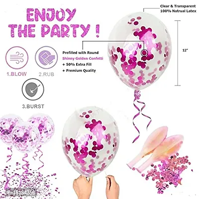 Happy Birthday Letter Foil Balloon  10 Confetti  10 Latex Ballons Pink for Party Decoration - AQUA Pink-thumb3