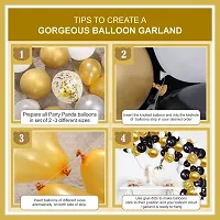 Premium Quality Happy Birthday Decoration Balloon Arch Garland Kit 90 Items Moon  Stars Style (Golden-Black)-thumb2