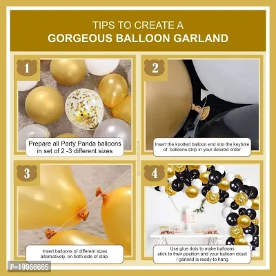 Premium Quality Happy Birthday Decoration Balloon Arch Garland Kit 90 Items Moon  Stars Style (Golden-Black)-thumb3