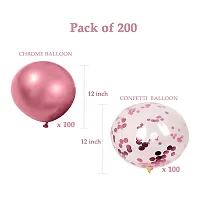Premium Quality Pink Chrome And Confetti Balloons For Decoration In Birthday, Anniversary, Party, Baby Shower- Pack Of 200-thumb3