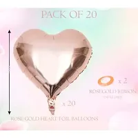 Happy Anniversary Foil Balloons Rose Gold Heart Balloon -Pack of 20-thumb1