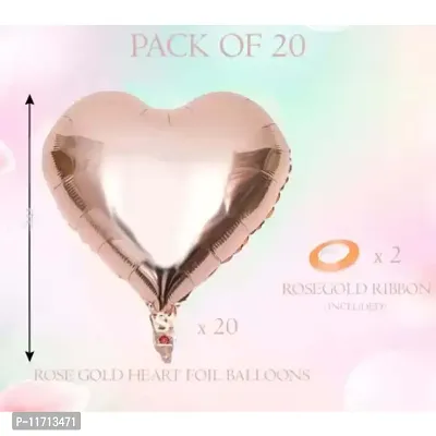 Happy Anniversary Foil Balloons Rose Gold Heart Balloon -Pack of 20-thumb2