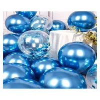 Premium Quality Blue Chrome And Confetti Balloons For Decoration In Birthday, Anniversary, Party, Baby Shower- Pack Of 100-thumb1