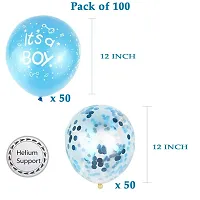 Premium Quality Welcome Home Baby Boy Balloons Decoration Kit Blue- (Pack Of 100)-thumb1
