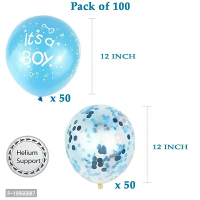 Premium Quality Welcome Home Baby Boy Balloons Decoration Kit Blue- (Pack Of 100)-thumb2