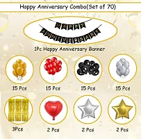 Premium Quality Happy Anniversary Balloon Decoration Kit (Red) Pack Of 70-thumb1