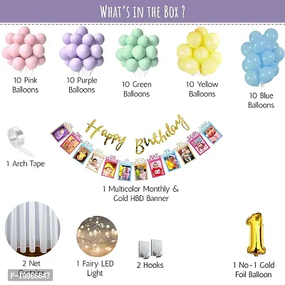 Premium Quality 1St Happy Birthday Decorations Balloons Diy Combo Kitnbsp;(Set Of 59)-thumb2