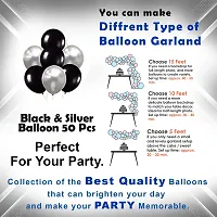 Premium Quality Black And White Birthday Decoration Combo For Birthday Balloons Banner Garland Arch Kit Decorations Set - 51 Pieces-thumb3