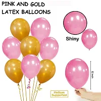 9th Birthday Baby Girl/Boy Decoration Combo. Pink banner(1pc) Number Foil Balloon(1pc) and Gold  Blue Metallic Balloons (10pc) Set 12Pcs-thumb1