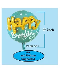 Happy Birthday 3D Round Foil Balloon - Blue-thumb2