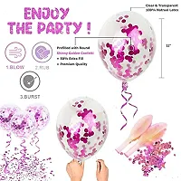 Happy Birthday Letter Foil  10 Confetti  10 Latex Ballons Pink for Party Decoration - BLACK-thumb2