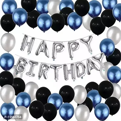 Premium Quality Blue And Silver Birthday Decoration Combo For Birthday Decorations Set - 31 Pieces-thumb0