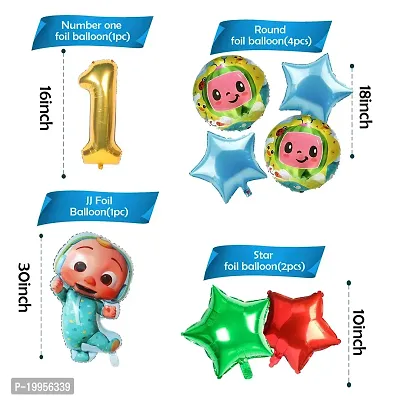 Premium Quality Cocomelon 1St Birthday Decoration - Cocomelon Theme Balloon Decoration For Baby Boy  Baby Girl (8 Pcs)-thumb2