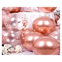 Premium Quality Rose Gold Chrome And Confetti Balloons For Decoration In Birthday, Anniversary, Party, Baby Shower- Pack Of 100-thumb1