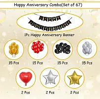 Premium Quality Happy Anniversary Balloon Decoration Kit (Gold) Pack Of 67-thumb1