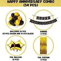 Premium Quality Happy Anniversary Balloon Decoration Kit (Gold) Pack Of 34-thumb1