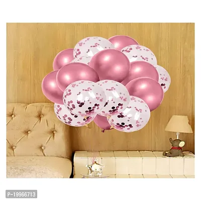 Premium Quality Pink Chrome And Confetti Balloons For Decoration In Birthday, Anniversary, Party, Baby Shower- Pack Of 200-thumb3