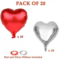 Happy Anniversary Foil Balloons Silver And Red Heart Balloon -Pack of 20-thumb1