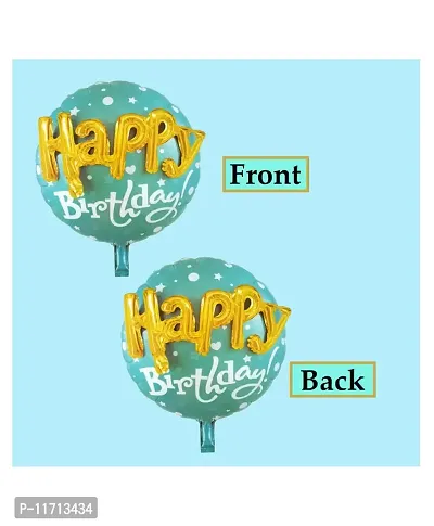 Happy Birthday 3D Round Foil Balloon - Blue-thumb4