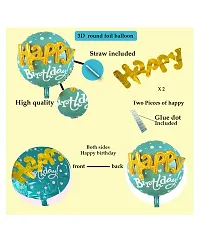 Happy Birthday 3D Round Foil Balloon - Blue-thumb1