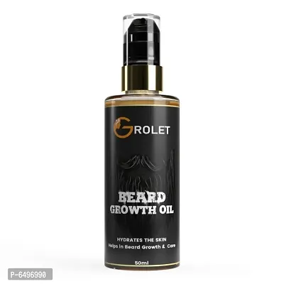 Grolet Mens Beard Growth Oil Healthy Fluffier Mustache Nourishing