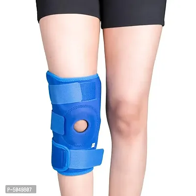 MEDTRIX Open Patella Hinged Knee Brace for Knee Joint Pain Relief Knee Support Cap for Men  Women Stabilizer Blue&nbsp;-L