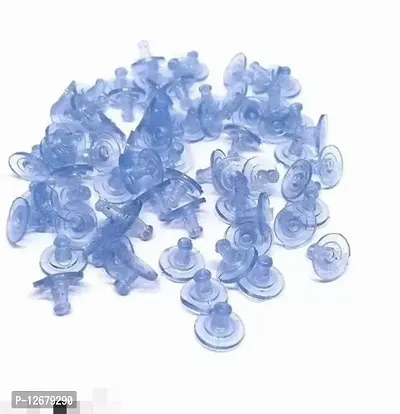 100 Pieces of Clear Silicone Back Stoppers Findings Stud Earring Plugs-thumb0