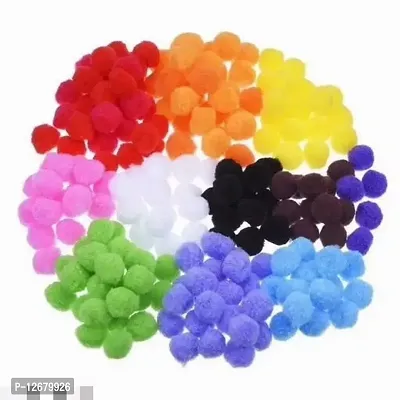 Multicolor Pom Pom Balls For Crafts (Size: 1 cm) (Pack of 100 )-thumb2