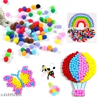 Multicolor Pom Pom Balls For Crafts (Size: 1 cm) (Pack of 100 )-thumb2