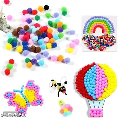 Multicolor Pom Pom Balls For Crafts (Size: 1 cm) (Pack of 100 )-thumb3