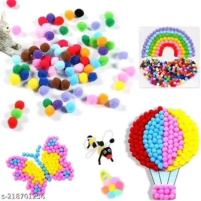 Multicolor Pom Pom Balls For Crafts (Size: 3 cm) (Pack of 100 )