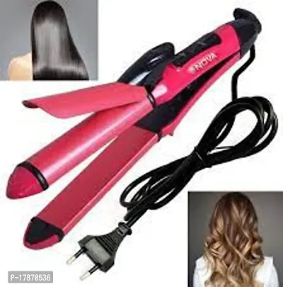 Hair Styling with Pink Rod 2 in 1 Hair Straightener and Curler-thumb3