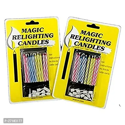 Decor Art Magic Candles for Birthday, Anniversary, Cake | Birthday Candles, Anniversary Candles, Cakes Candles - 5 Packet (10 Candles in Each Pkt) (Multicolor)-thumb2