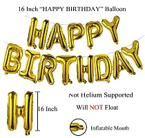 Decor Art Happy Birthday Letter Foil Balloon for Birthday Decoration, Happy Birthday Balloons for Party Decoration - Golden (13 Letter - 16 inch)-thumb1