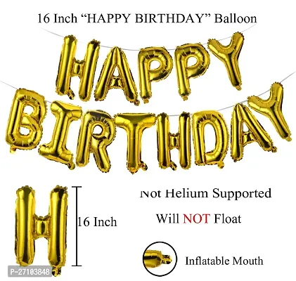 Decor Art Happy Birthday Letter Foil Balloon for Birthday Decoration, Happy Birthday Balloons for Party Decoration - Golden (13 Letter - 16 inch)-thumb2