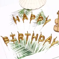 Decor Art Happy Birthday Letter Candle for Cake Decoration/Candle for Birthday Theme Cake (Gold Letter Candle), Wax-thumb3