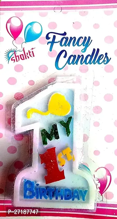 Decor Art My 1st Birthday Candles for Boys and Girls (1 Candle) (Blue)-thumb0