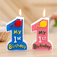 Decor Art My 1st Birthday Candles for Boys and Girls (1 Candle) (Blue)-thumb2