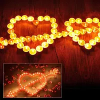 Decor Art Sweet Romantic Love Heart Shaped Floating Candle, Heart Shaped Unscented Tea Lights Candles Smokeless Tealight Candles - Decorations for Wedding, Party, Votives (Pack of 10, Wax)-thumb1