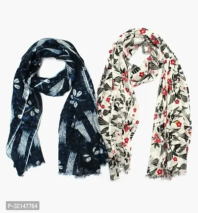 Elite American Crepe Printed Stoles For Women Pack Of 2-thumb0