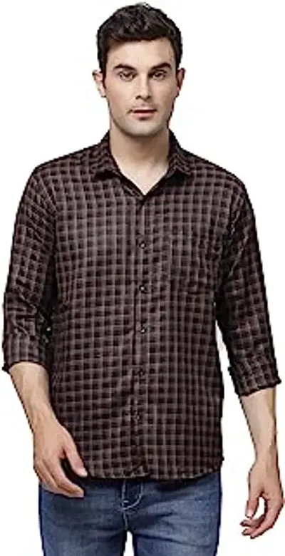 Reliable Cotton Blend Checked Long Sleeves Casual Shirts For Men