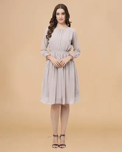 Stylish Fancy Georgette Knee Length Dresses For Women