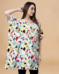 Womens Crepe Multicolor Geometric Regular Kaftaan-thumb2