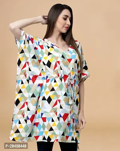 Womens Crepe Multicolor Geometric Regular Kaftaan-thumb3