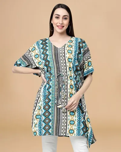 Stylish Fancy Crepe Regular Length Kaftan Top For Women